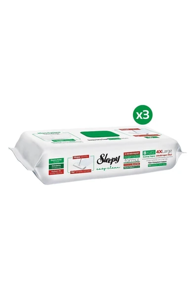 Sleepy Beyaz Sabun Katkılı Mopa Uyumlu Islak Mendil 3X50 (150 Yaprak) - Resim 3