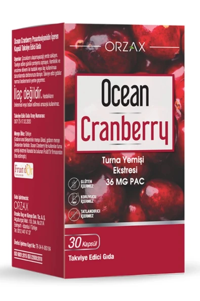 Orzax Ocean Cranberry 30 Kapsül