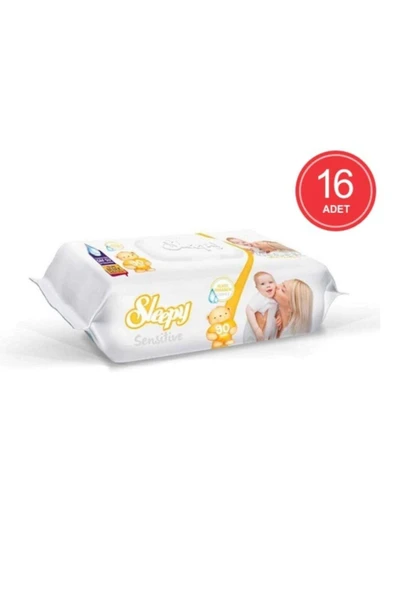 Sleepy Islak Havlu Sensitive 90 Lı 16 Paket ürün görseli