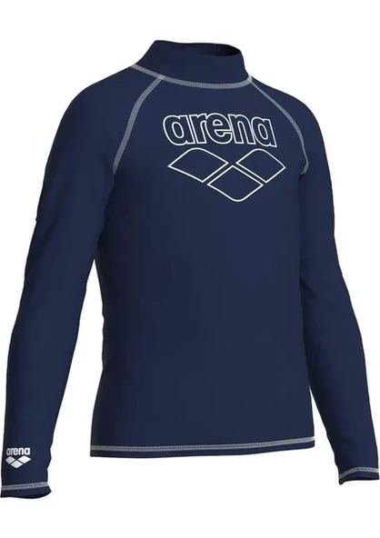 Arena Rash Vest L/s Graphic Erkek Çocuk Yüzücü Tişörtü Lacivert - 3