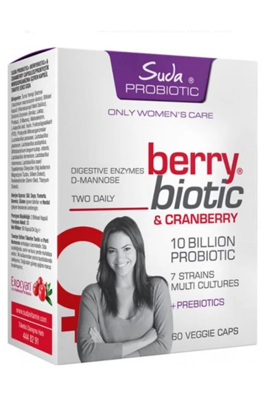 Suda Probiotic Berrybiotic Cranberry İçeren Takviye Edici Gıda 60 Kapsül