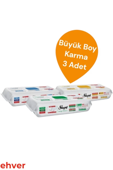 Sleepy 3'Lü Easy Clean Mopa Uyumlu Karma Yer Temizlik Havlusu (150 Yaprak) ürün görseli