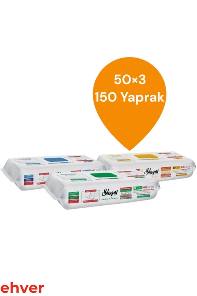 Sleepy 3'Lü Easy Clean Mopa Uyumlu Karma Yer Temizlik Havlusu (150 Yaprak) - Resim 2