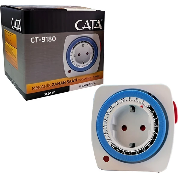 Cata Zaman Ayarlı Priz Mekanik Ayarlanabilir Timer Saati CT-9180  - 2