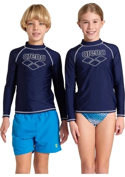 Arena Rash Vest L/s Graphic Erkek Çocuk Yüzücü Tişörtü Lacivert - 6
