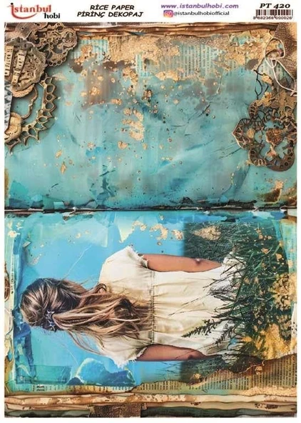 İstanbul Hobi Kadın Temalı Pirinç Dekopaj pt420 ürün görseli