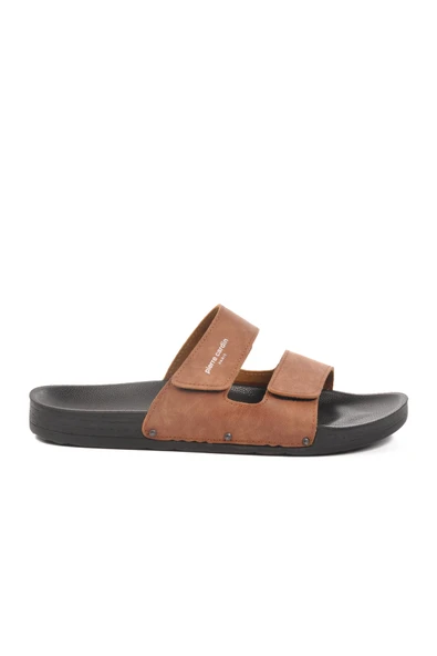 Pierre Cardin Taba Cırtlı Büyük Numara Erkek Terlik PC-7039 M