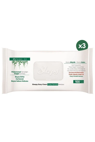 Sleepy Easy Clean Yüzey Temizlik Havlusu 3x100 (300 Yaprak) - Resim 2
