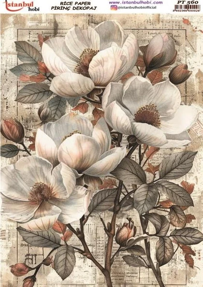 İstanbul Hobi Çiçek Temalı Pirinç Dekopaj pt560 ürün görseli