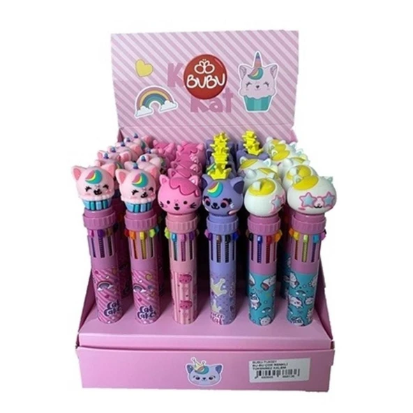 BU-BU COK RENKLI TUKENMEZ KALEM KEDILER ürün görseli