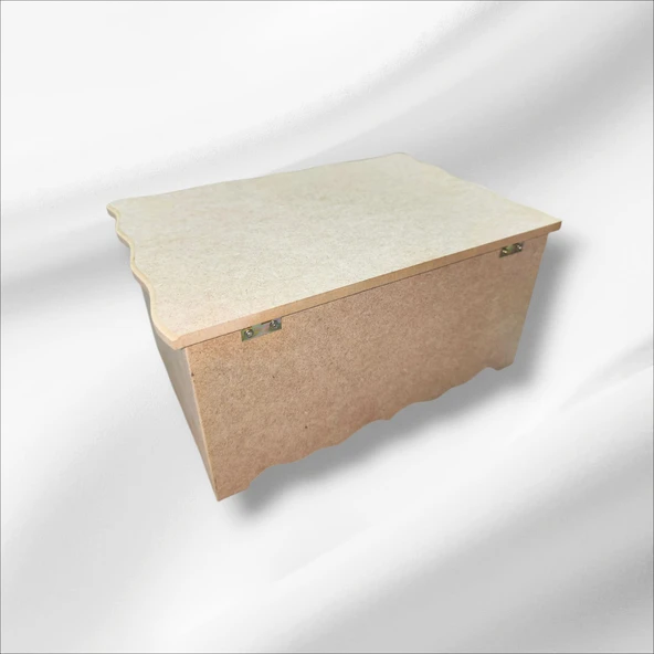 Ahşap-boyanabilir-bölmeli-çekmeceli- Takı-makyaj-aksesuar Dekoratif-çok Amaçlı Organizer Kutu - 8