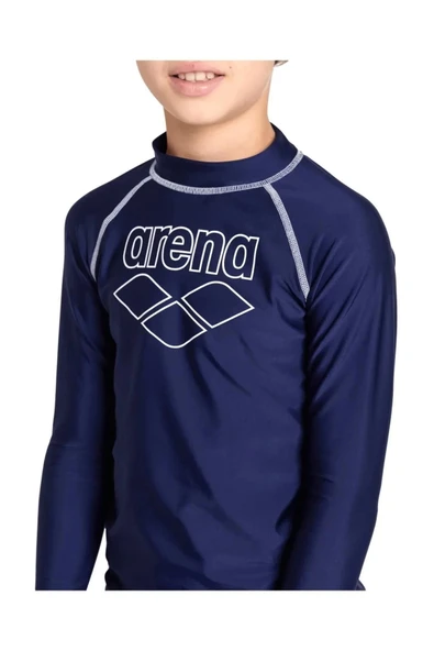 Arena Rash Vest L/s Graphic Erkek Çocuk Yüzücü Tişörtü Lacivert