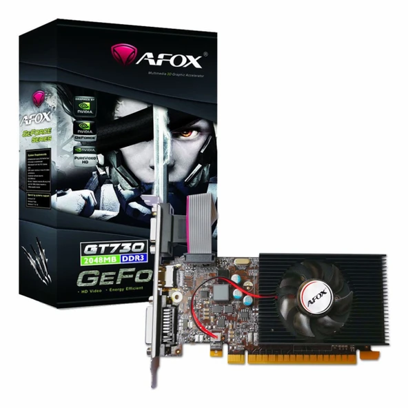 Afox GeForce GT 730 2GB DDR3 128Bit DVI/VGA/HDMI Ekran Kartı ürün görseli 1