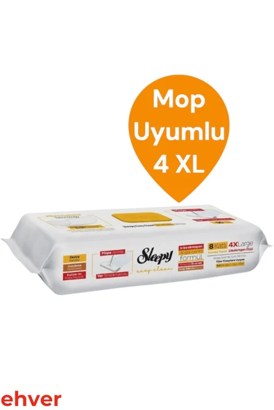 Sleepy 3'Lü Easy Clean Mopa Uyumlu Karma Yer Temizlik Havlusu (150 Yaprak) - Resim 3