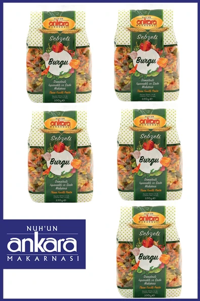 Nuh'un Ankara Makarna Sebzeli Burgu 350 Gr x 5 Adet ürün görseli