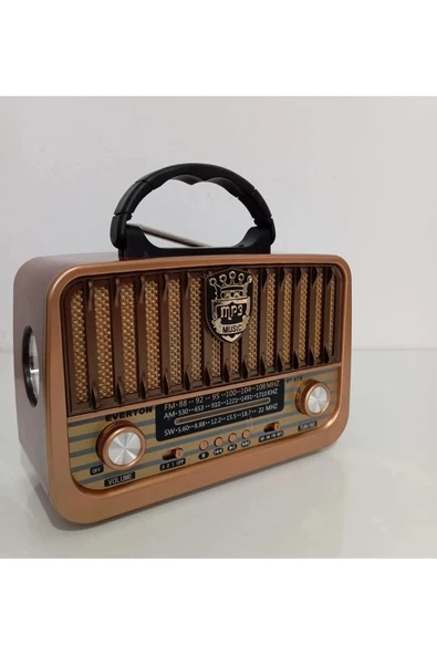 ataşbey RT-878 Ahşap Nostaljik Görünümlü Fenerli Bluetooth lu USB-SD Card Mp3 Çalar Radyo Müzik Kutusu - 3