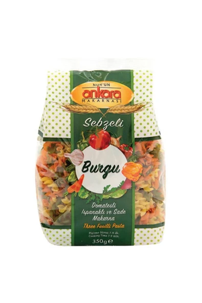 Nuh'un Ankara Makarna Sebzeli Burgu 350 Gr x 5 Adet - Resim 2