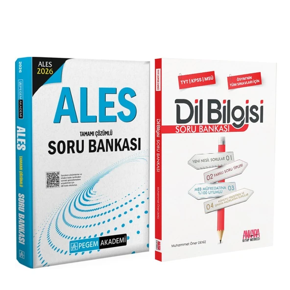 Pegem Yayınları 2026 ALES ve AKM Dil Bilgisi Soru Bankası Seti 2 Kitap - 1