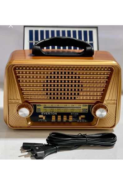 ataşbey RT-836 Nostalji Solar Güneş Enerjili Bluetooth/USB/Sd kart/ Radyo mp3 Player Müzik Kutusu - Resim 5