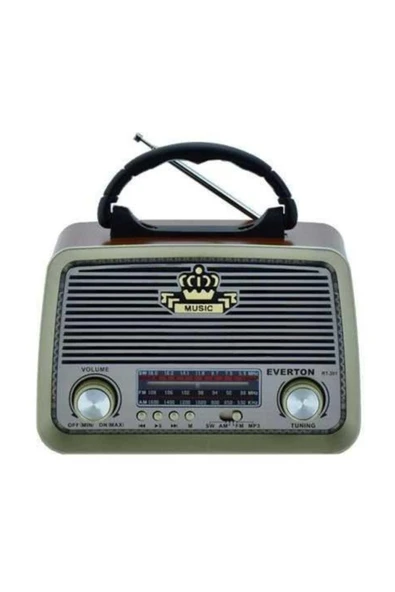 ataşbey Nostaljik Görünümlü Bluetoothlu Mp3 Çalar Radyo Müzik Kutusu Rt301 - Resim 2