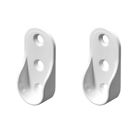 Beyaz Renk Askı Flanşı Elbise Askısı Dolap İçi Metal Boru Tutucu ürün görseli