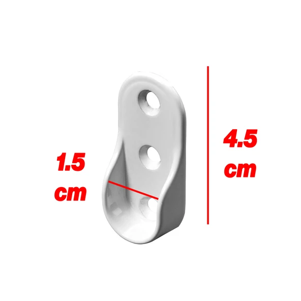 Beyaz Renk Askı Flanşı Elbise Askısı Dolap İçi Metal Boru Tutucu - Resim 2