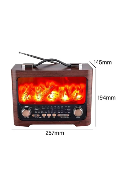 ataşbey Rt-733 Şömine Görünümlü Nostaljik Bluetooth-usb-sd Radyo Mp3 Müzik Kutusu - 2