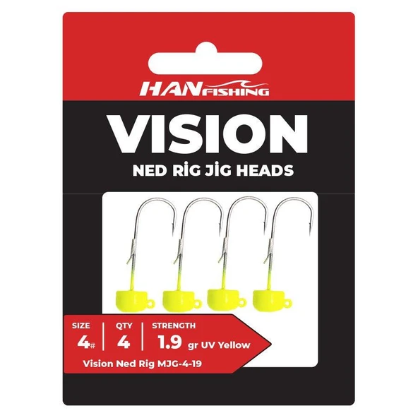 Hanfish Vision Ned Rig Uv Yellow Jig Head ürün görseli