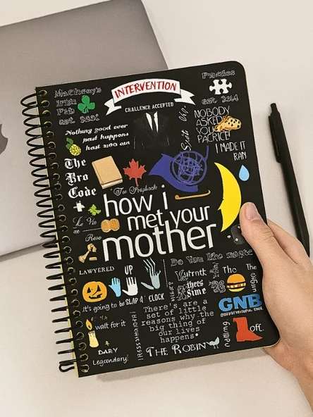 How I Met Your Mother Temalı Spiralli Çizgili Defter – 80 Yaprak, 160 Sayfa (18 x 24 cm) - Resim 2