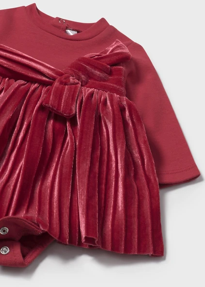 Mayoral Newborn Kız Bebek Uzun Kollu Kadife Elbise - Resim 3