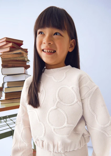 Mayoral Kız Çocuk Kabartlamalı Geniş Paça Eşofman Takım - Resim 5