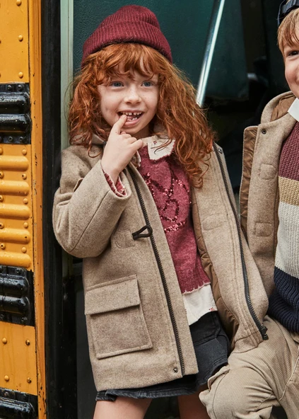 Mayoral Erkek Çocuk Çoban Düğmeli Kaşe Kaban - 4