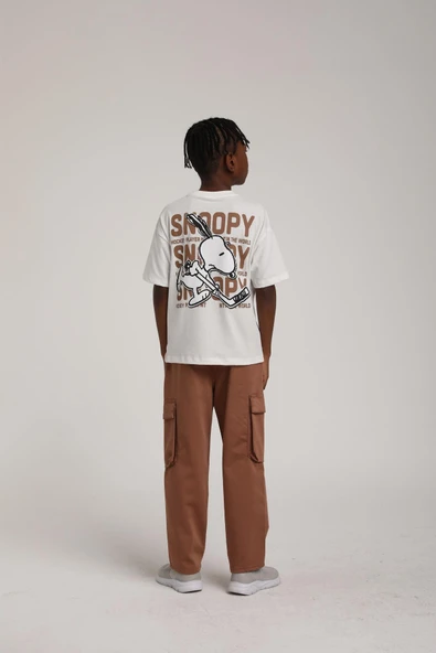 Erkek Çocuk Snoopy Baskılı Tshirt - Resim 2
