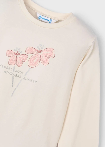 Mayoral Kız Çocuk Çiçek Baskılı Sweatshirt - Resim 3