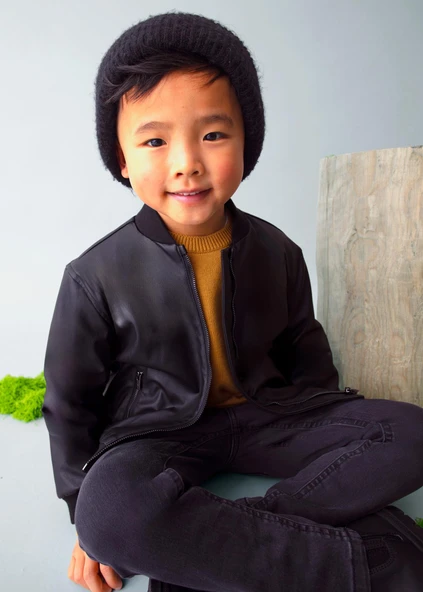 Mayoral Erkek Çocuk Fermuarlı Deri Ceket - 6