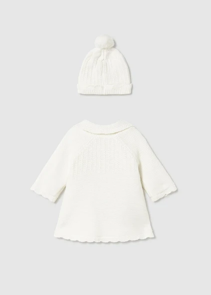 Mayoral Newborn Kız Bebek Örgü Uzun Hırka Ve Şapka - 2
