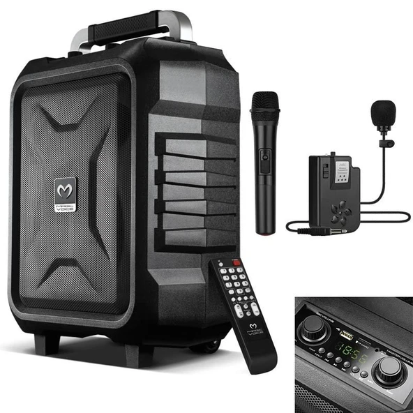 Magicvoice MV-2015 1 El + 1 Yaka Mikrofonlu Taşınabilir Anfi - Resim 2