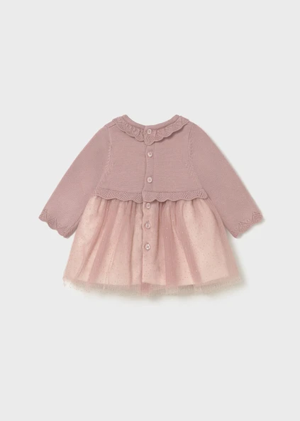 Mayoral Newborn Kız Bebek Tül Gövdeli Triko Elbise - Resim 2