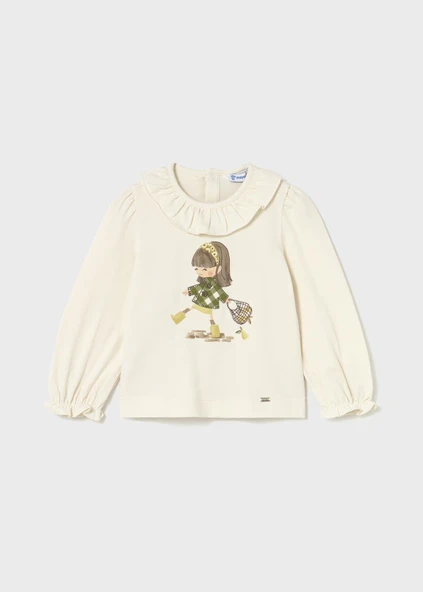 Mayoral Kız Bebek Manşet Kollu Sweatshirt - 1