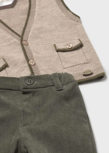 Mayoral Newborn Erkek Bebek Yelekli Pantolon Takım - Resim 4