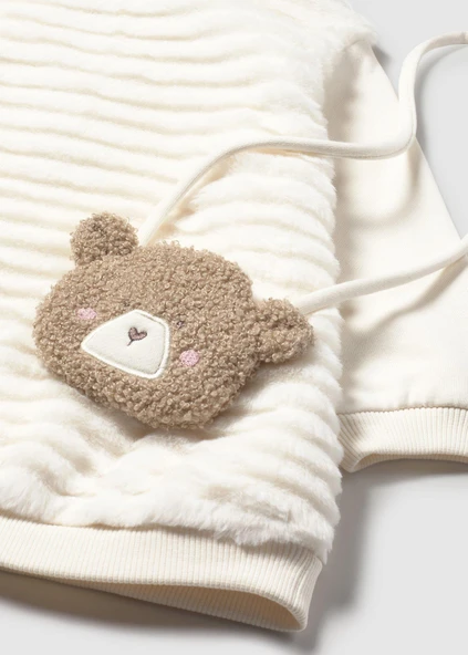 Mayoral Kız Bebek Çantalı Peluş Elbise - Resim 3