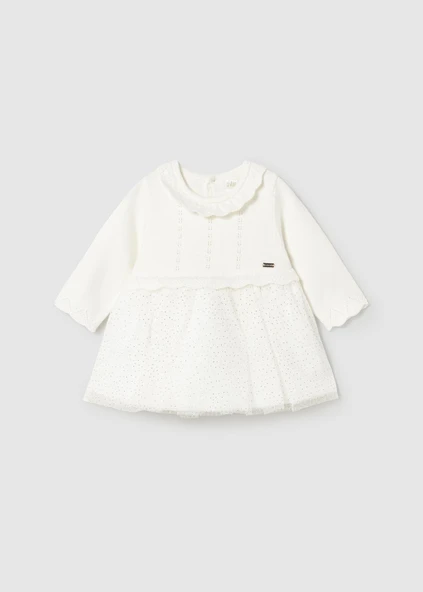Mayoral Newborn Kız Bebek Tül Gövdeli Triko Elbise ürün görseli
