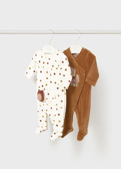 Mayoral Newborn Kız Bebek 2Li Kadife Tulum ürün görseli