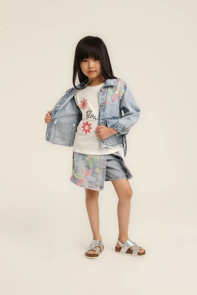 Kız Bebek Tül Çiçekli Şort Etek - Resim 2