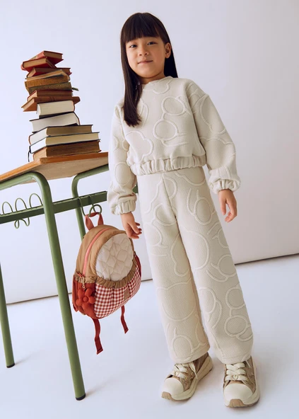 Mayoral Kız Çocuk Kabartlamalı Geniş Paça Eşofman Takım - Resim 6