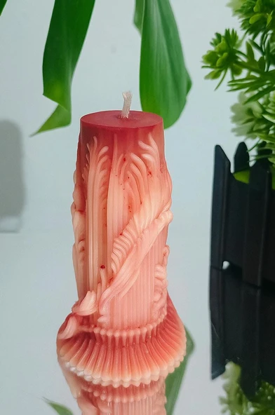 Vintage Gül Kokulu Soya Mum - Doğum Günü - Sevgililer Günü - Hediyelik - Aromaterapi - Dekorasyon