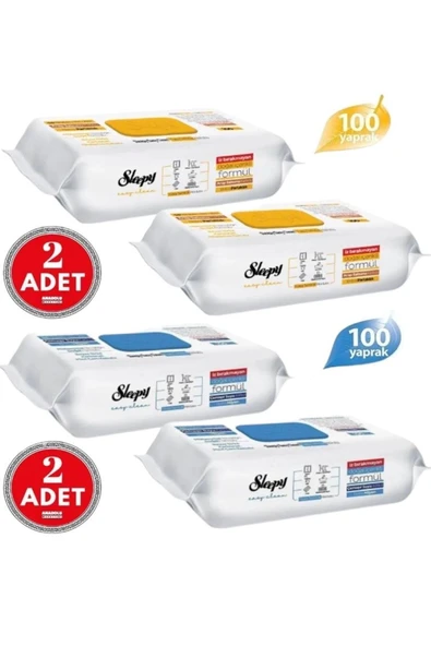 Sleepy 2 Adet Arap Sabun Katkılı 100'lü + 2 Adet Çamaşır Suyu Katkılı Temizlik Havlusu 100'lü ürün görseli