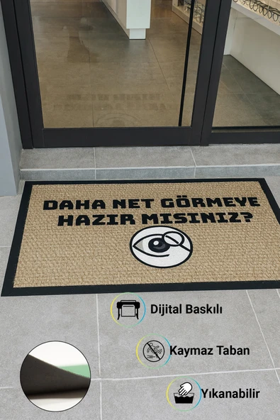 Valerine Life isme Kişiye Firmaya Özel Dijital Baskılı Hoş Geldiniz Dükkan Önü İşyeri Kapı Önü Paspası 50x90cm ürün görseli