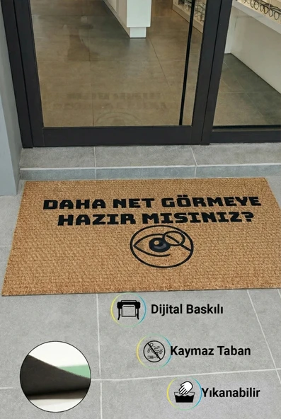 Valerine Life isme Kişiye Firmaya Özel Dijital Baskılı Hoş Geldiniz Dükkan Önü İşyeri Kapı Önü Paspası 50x90cm ürün görseli 1