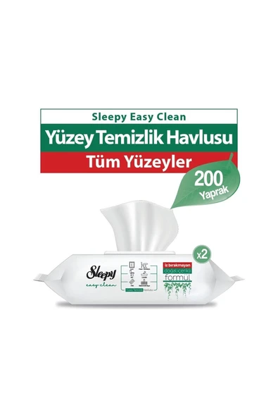 Sleepy 2'li Easy Clean 100'lü Yüzey Temizlik Havlusu - 1